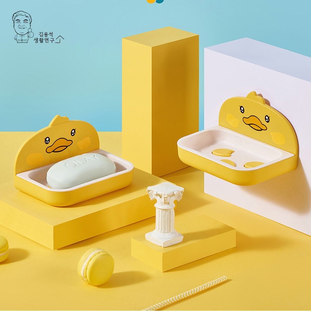 와인앤쿡 [패션플러스][와인앤쿡]베베덕 감성 비누받침대 비누케이스 욕실 벽부착 비누곽