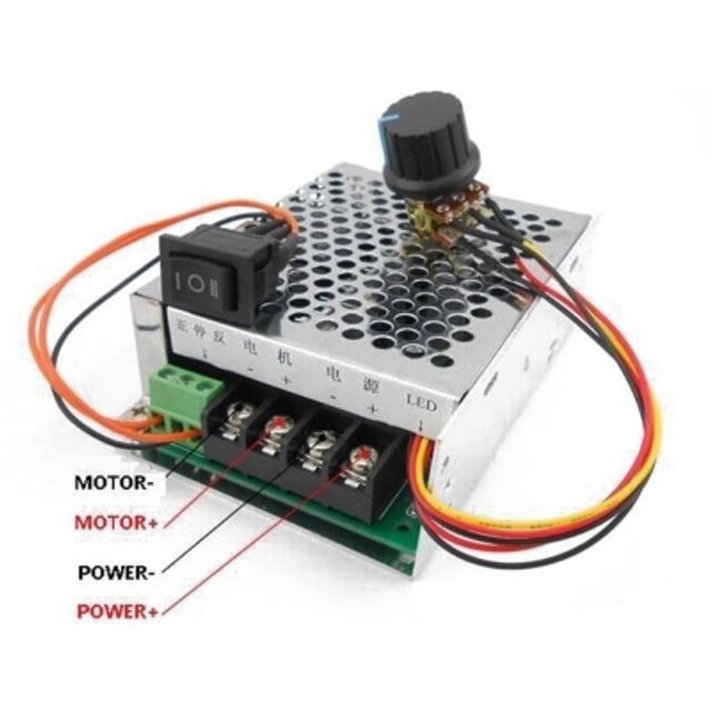 허피디 PWM 40A 정회전 -50V 모터속도조절기 역회전