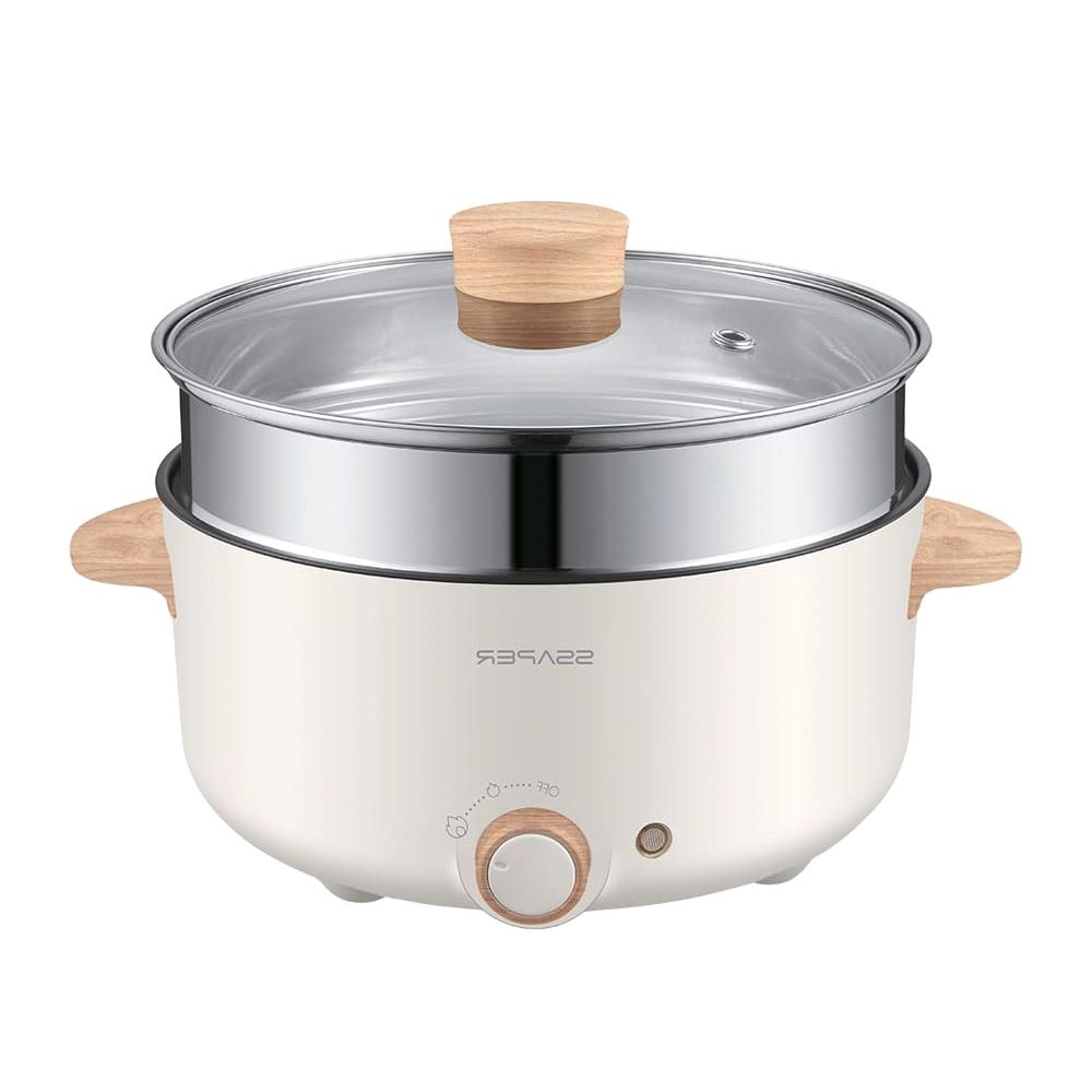 딜온커머스 3L 대용량 2단 멀티쿠커 전기찜기 전골냄비 라면포트 샤브샤브 고구마 만두 논스틱코팅 DOCP-0006