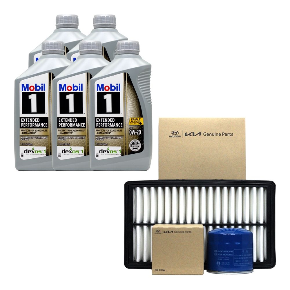 [오늘출발] 모빌 아반떼MD 가솔린 엔진오일 모빌원 EP 0W20 4쿼터 보쉬 오일필터 에어필터
