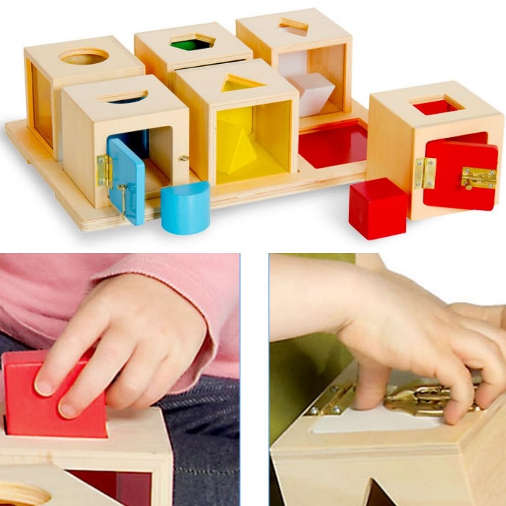 MD협력사 색분류 잠금상자 원목 도형끼우기 퍼즐 교육효과 학습완구