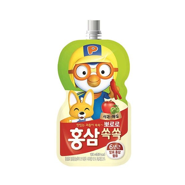 뽀로로 홍삼쏙쏙 사과매실 100ml 40개
