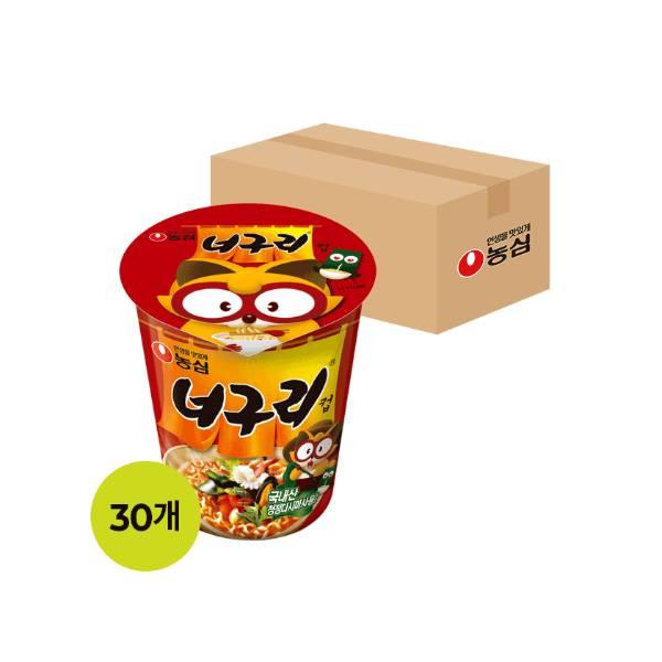 | 농심 | 너구리컵(62gX30) | 농심 | 소컵 도매 화끈한 매운맛 볶음면 간편식 캠핑갈때 여행지에서
