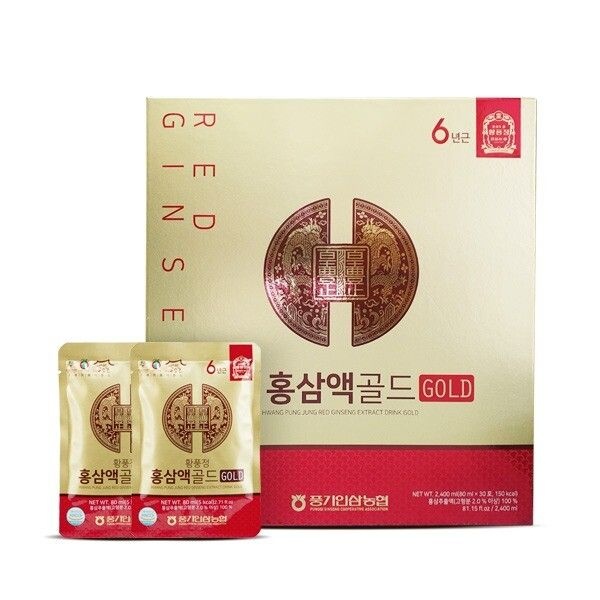 황풍정 [황풍정] 풍기인삼농협 홍삼액골드 80ml x 30포 홍삼근 100% 순액