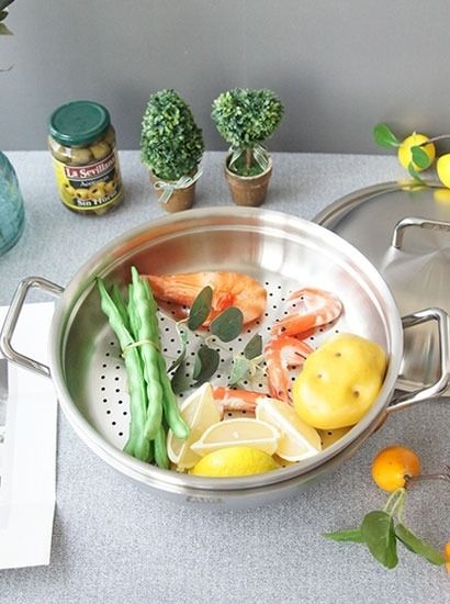 반타지오 AMT 파티 웍 찜기 28CM 32CM 316TI스텐 통5중파티웍  독일명품냄비