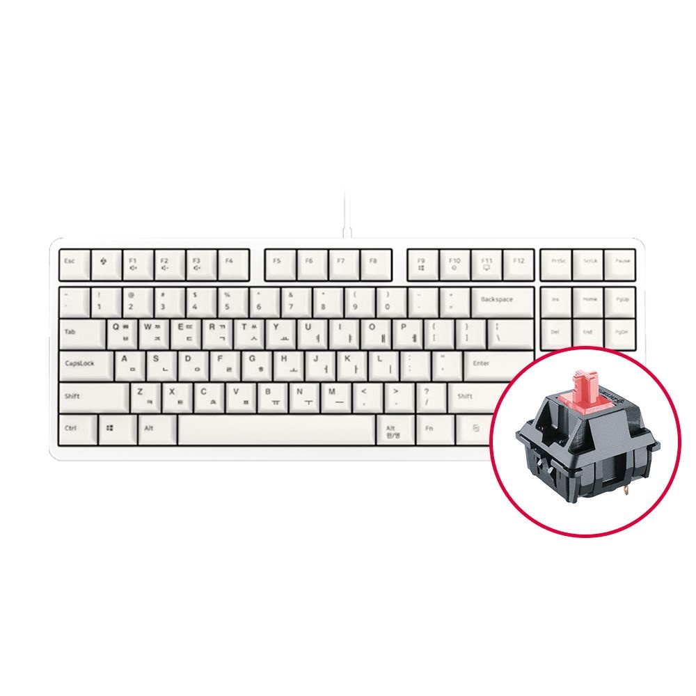 체리키보드 체리 G80-3000S TKL 기계식 키보드 화이트 저소음적축