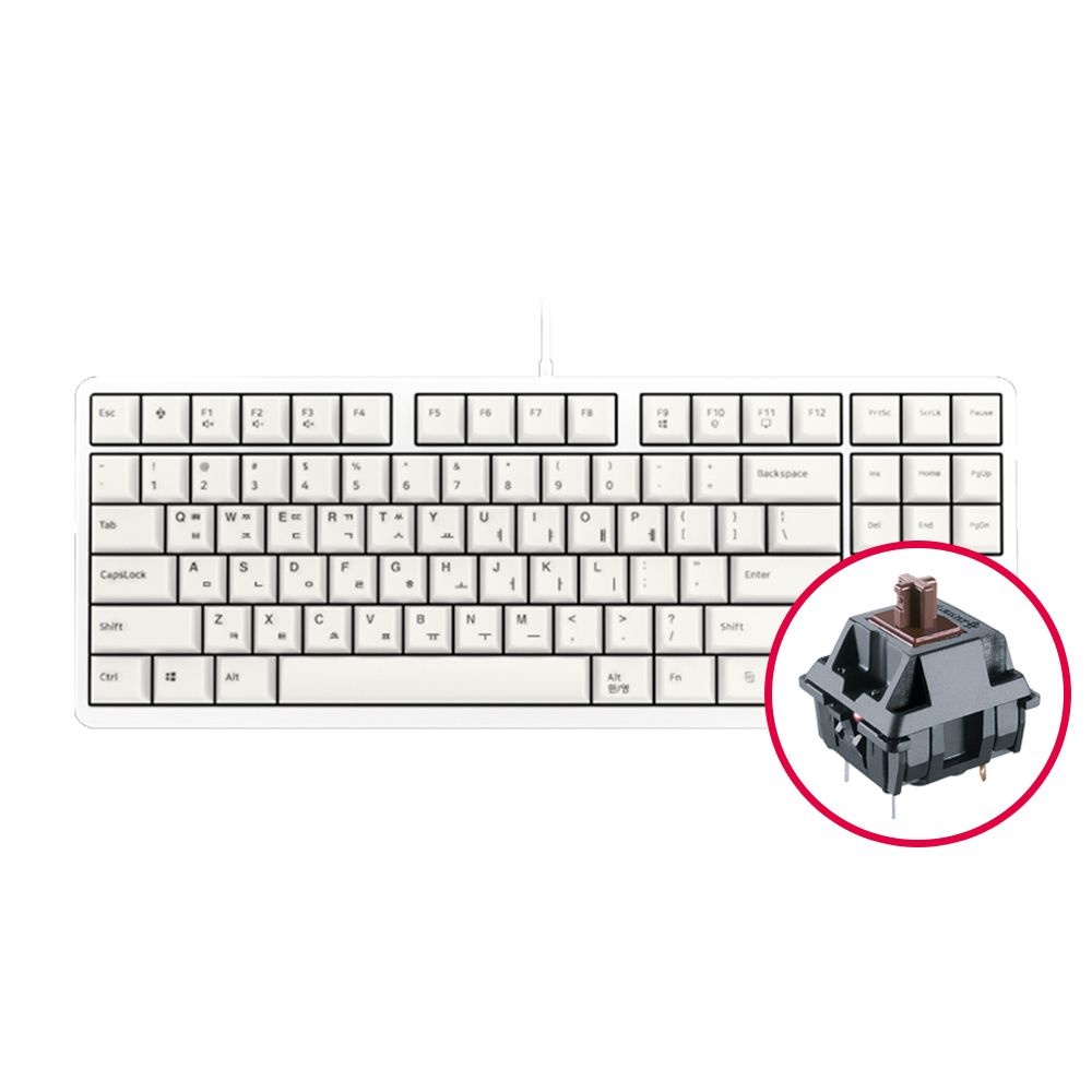 체리키보드 체리 G80-3000S TKL 기계식 키보드 화이트 갈축