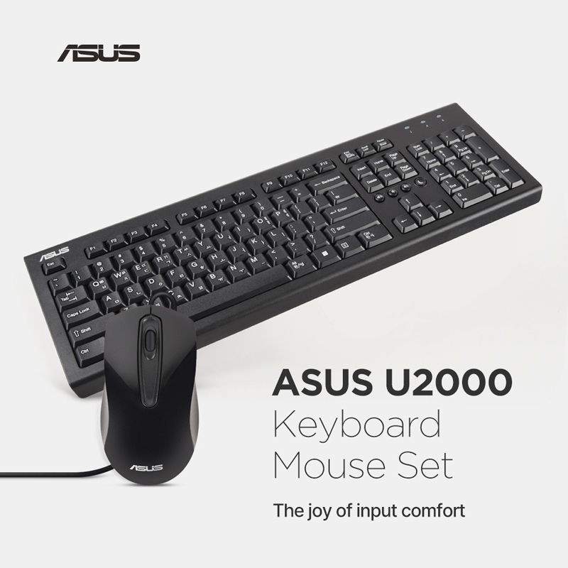 ASUS [카드결제할인] ASUS U2000 키보드 마우스 세트 (블랙) - 사무용/교육용 추천!