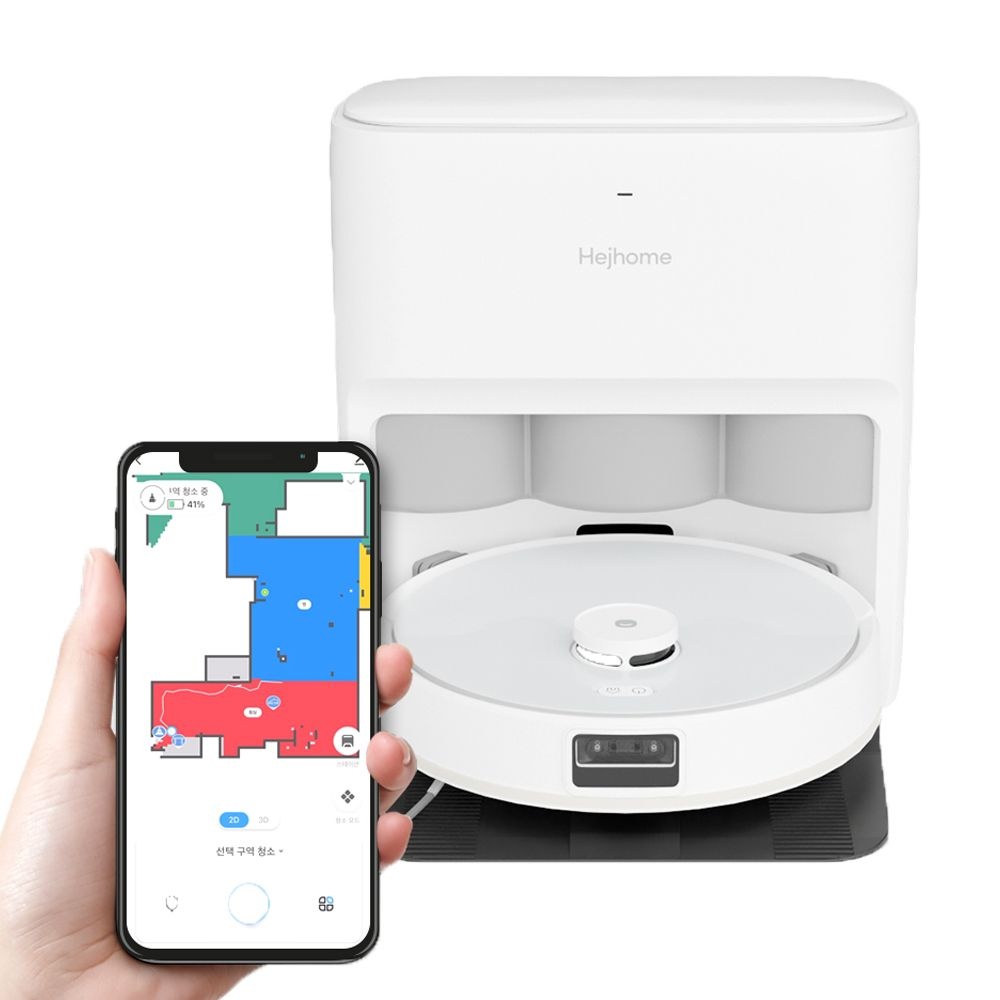 상품상세참조 헤이홈 스마트 물걸레 로봇청소기 G7 하이퍼 올인원 앱연동 자동먼지비움 은이온수 살균