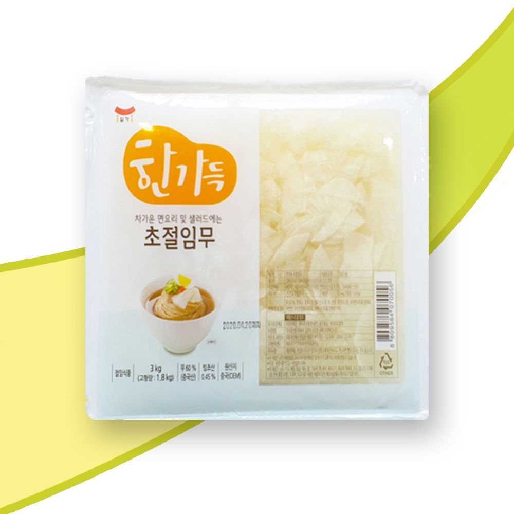 초절임무 3kg x 4개 (국내산 무) 일미한가득 냉면 무김치 무절임 업소용 쌈무 일가집