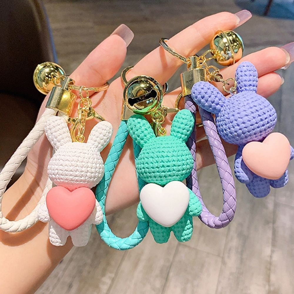 레코아르 열쇠고리 방울 토끼 키홀더 인형 가방 귀여운