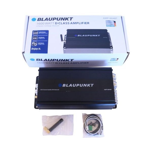[해외] BLAUPUNKT AMP1804BT 카 오디오 4채널 클래스 D 앰프 1600W 블루투스 풀 레인지 포함.