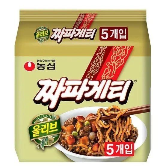 (5개 입)라면 컵라면 봉지라면 골라담기 농심 올리브짜파게티 봉지 140g