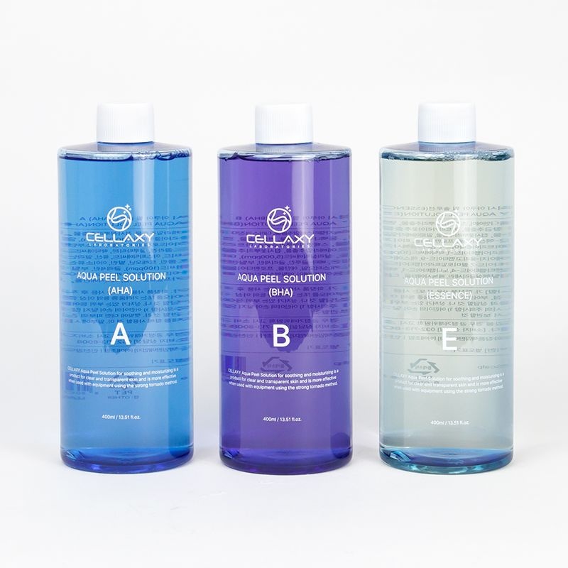 상품상세참조 셀럭시 아쿠아 필링 솔루션 미용기기 전용 솔루션 1제 2제 3제 각질관리 블랙헤드