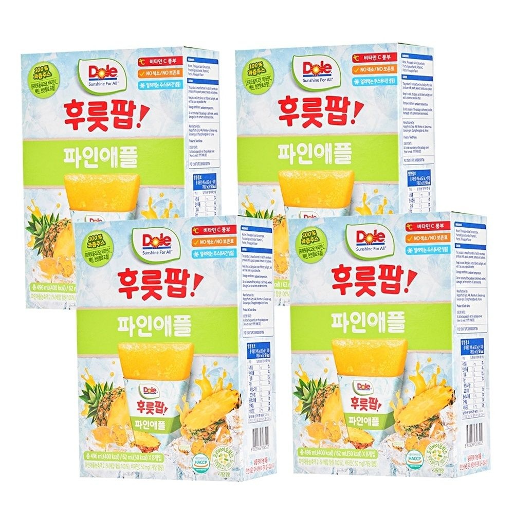 돌로박스 DOLE 후룻 파인애플팝 62ml 8개입 8박스