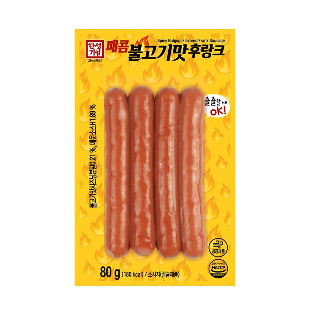 한성 매콤불고기맛후랑크 80g 핫바 소세지 간식