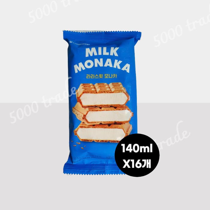 라라스윗 저당 생우유 모나카 건강 아이스크림 140ml 16개