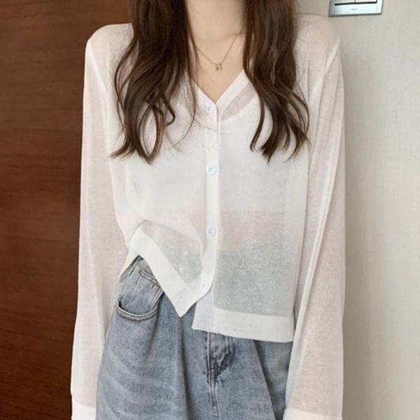 [아우트]여름 니트 얇은 가디건 해치 8컬러