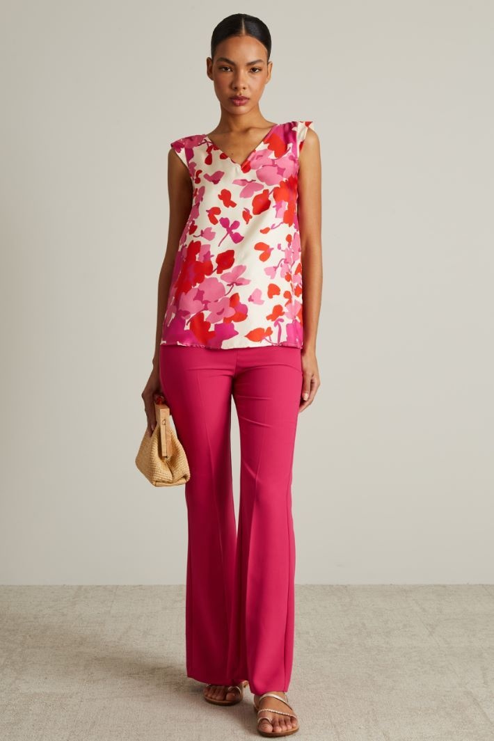 막스마라 아울렛 인트렌드 엔버 새틴 플레어 팬츠 트라우저 바지 푸크시아 POLLINE 889921 [관부가세포함가]