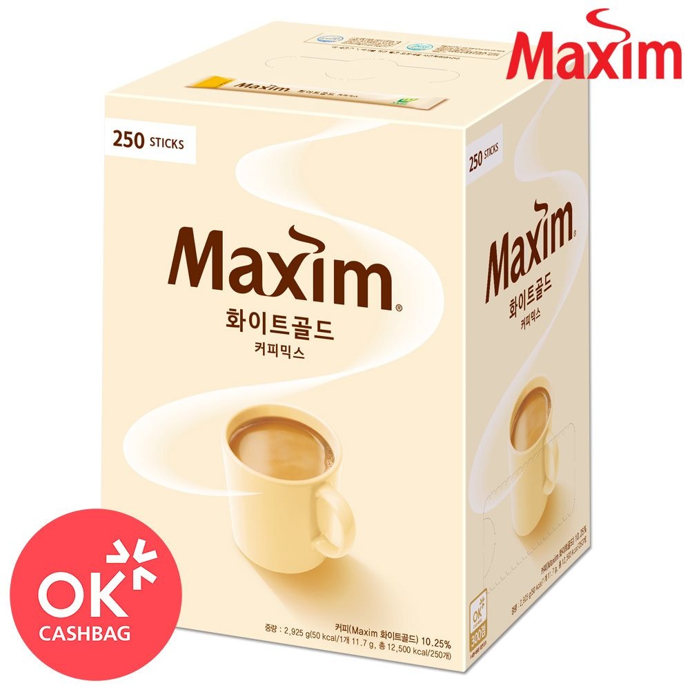 맥심 화이트골드 커피믹스 250T /선물용/대용량/믹스커피/인스턴트/일회용/김연아커피