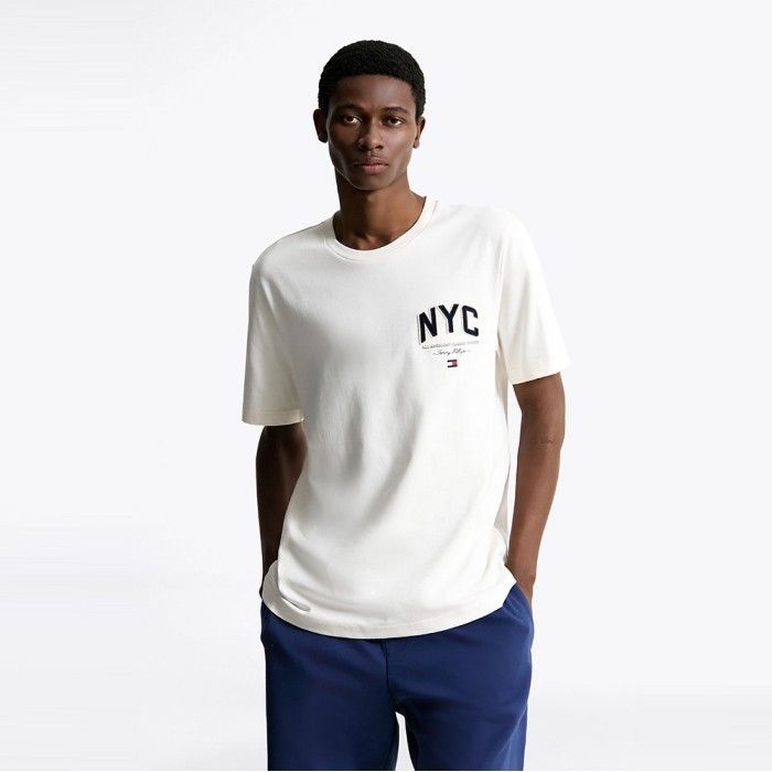 타미힐피거 [정상가:119,000원] 스크립트 반팔 티셔츠T12F6TPO012MT1Z00