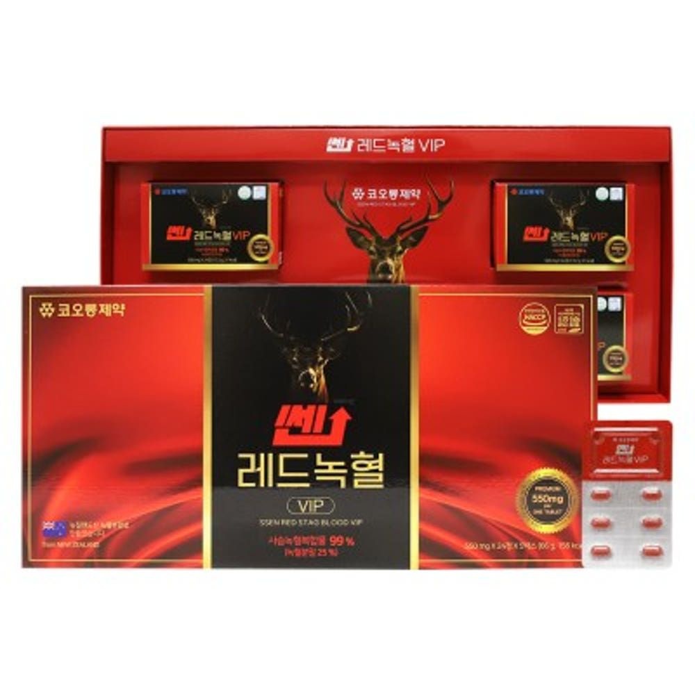 코오롱제약 쎈레드녹혈VIP 550mg x 120정 사슴녹혈 타우린
