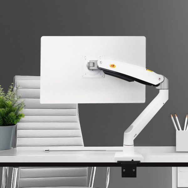 NB F100A 싱글 고중량 모니터암 거치대 스탠드 화이트 최대 12kg 96.5cm(38형) 가스실린더 장력조절