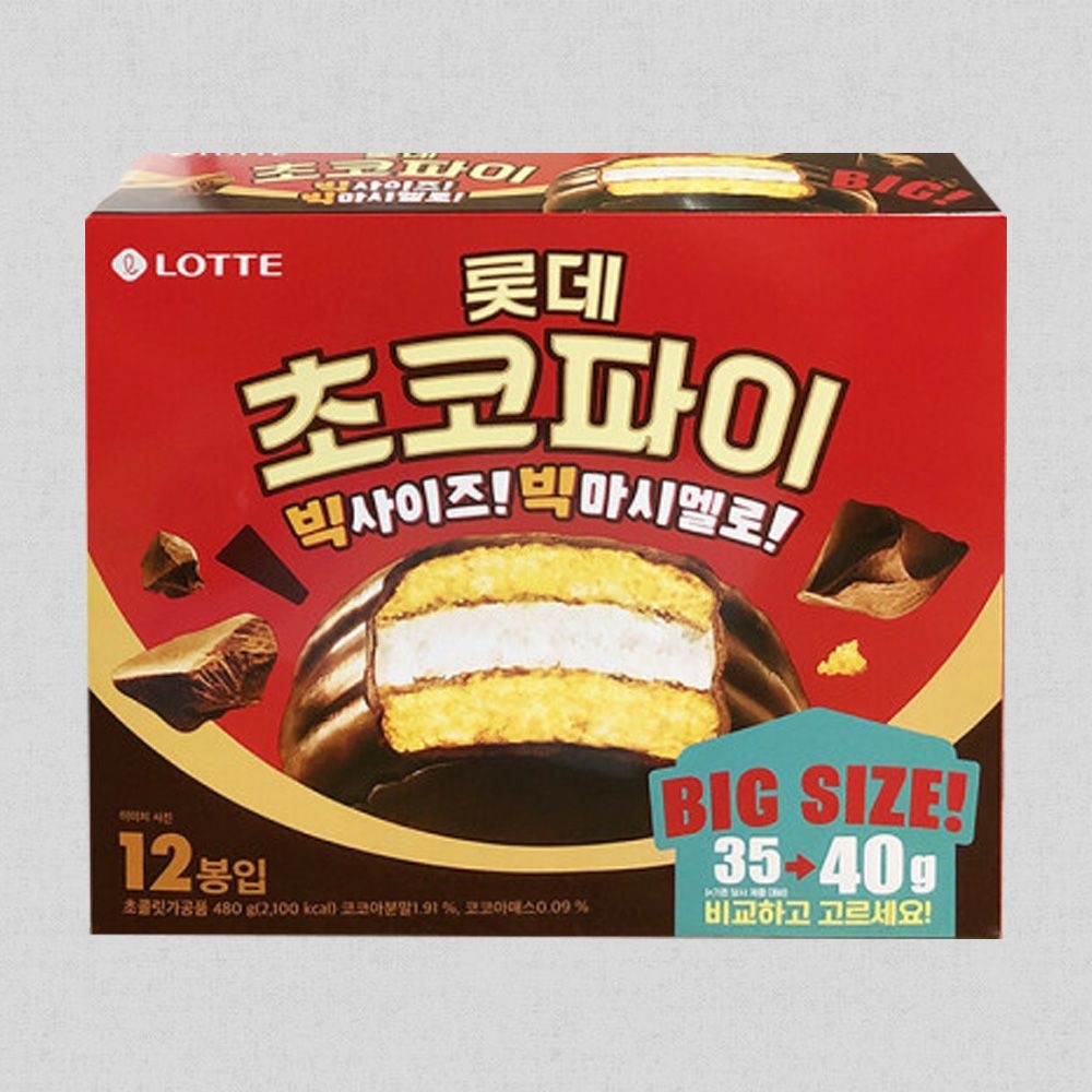 롯데웰푸드 초코파이 빅스이즈 480g (40g X 12개입)