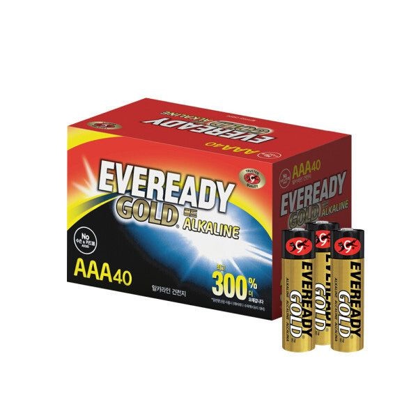 에너자이저 에버레디 골드 알카라인 건전지 AAA 40입