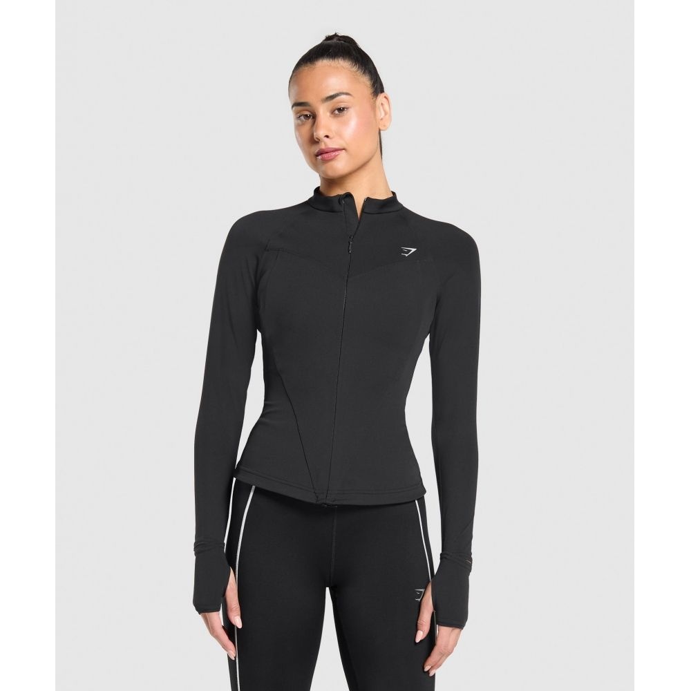 [해외] 짐샤크 러닝 풀 지퍼 자켓 블랙 B3B7I-BB2J