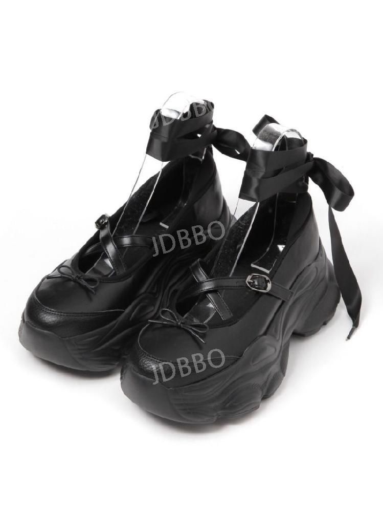 [해외] 니코앤드 플랫폼 발레리나 스니커즈 블랙