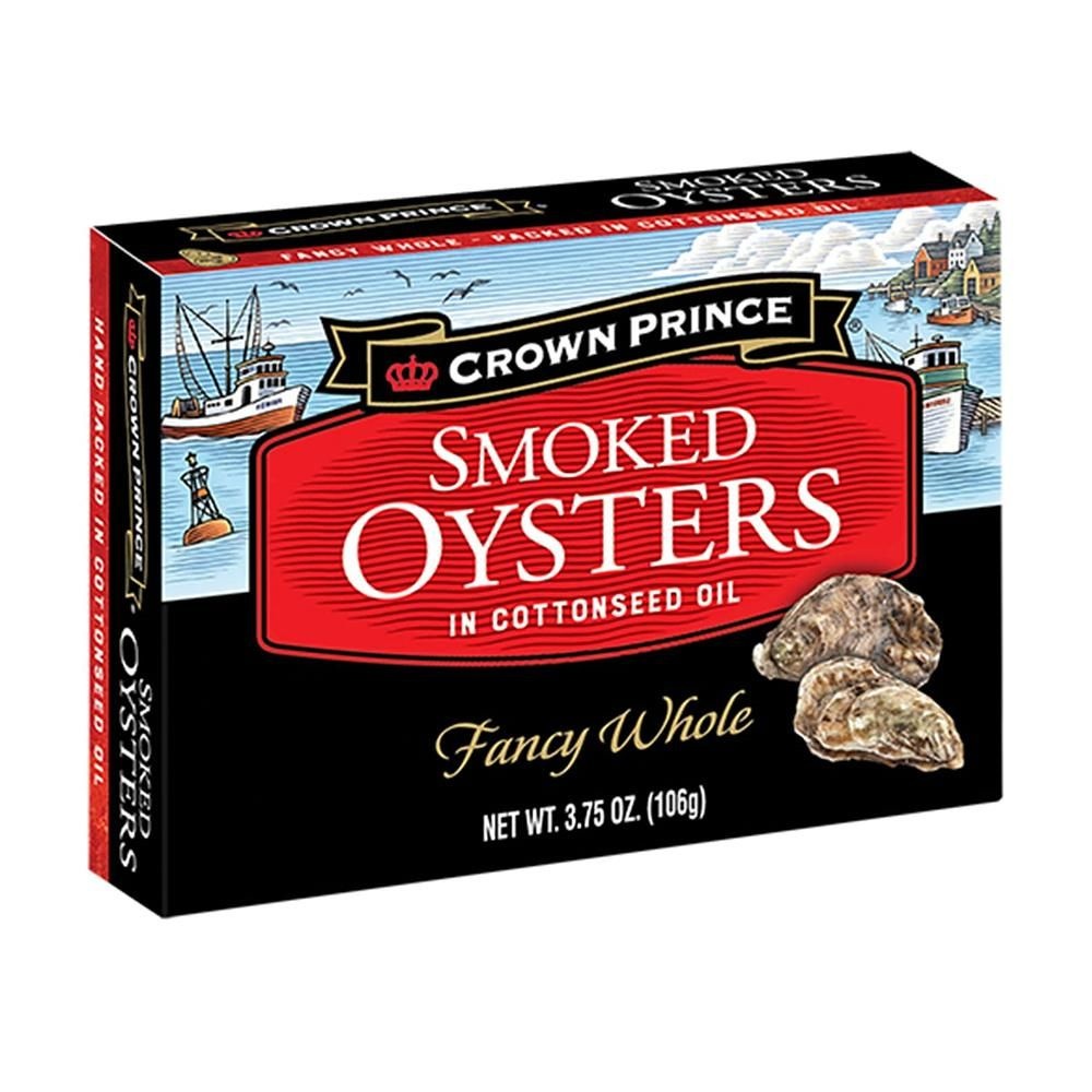 Crown [해외] Crown Prince Smoked 오이스터 106g 18팩 팬시 홀 Crown Prince Smoked Oysters in Cottonseed Oil, 3.75