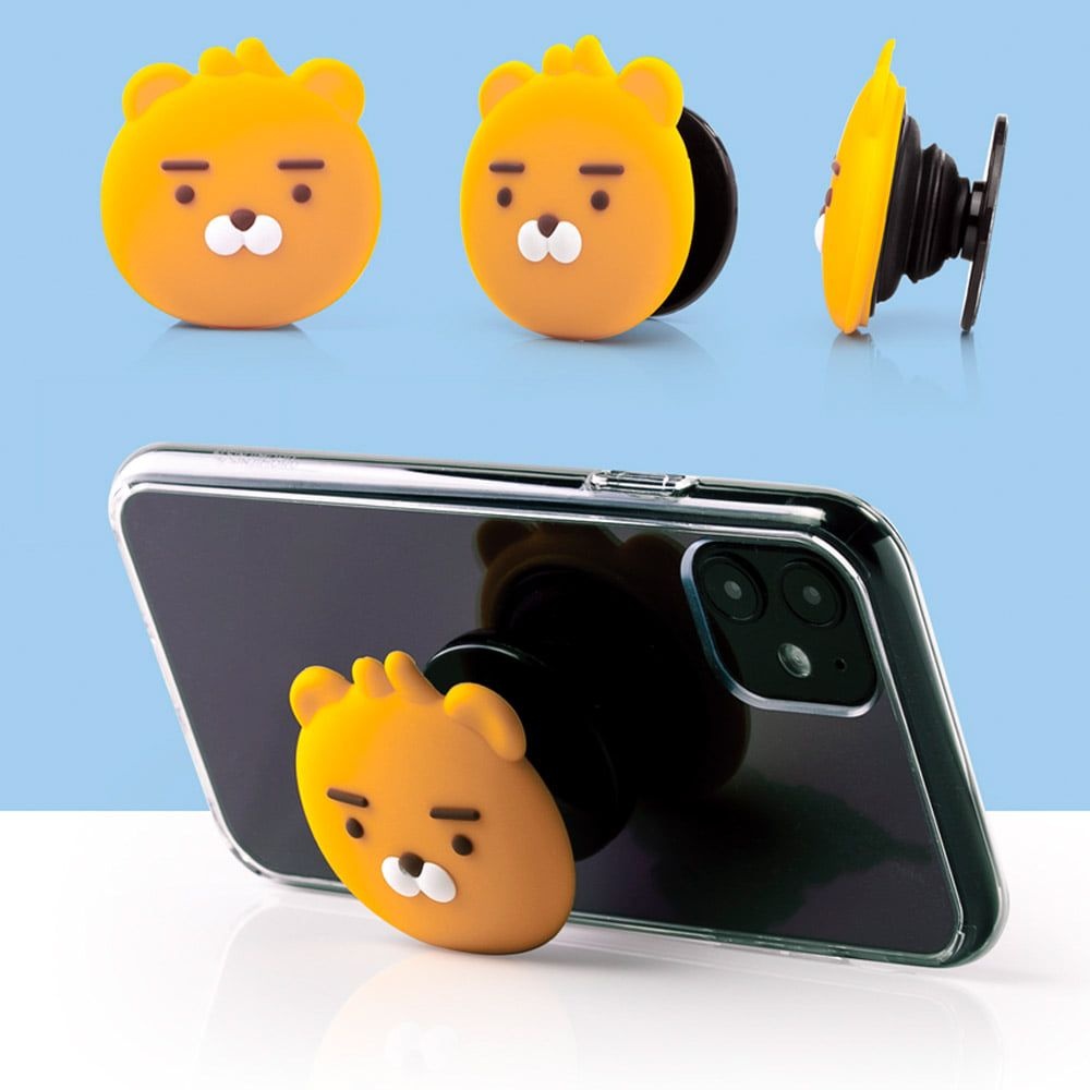 카카오프렌즈 카카오프렌드 스탠드톡 라이언 거치대 팝톡 빅 자유형 핸드폰 스마트폰 핑거그립