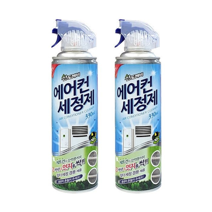 산도깨비 에어컨 세정제 330mlX2개 히터 청소 냄세 먼지 세정제 스프레이
