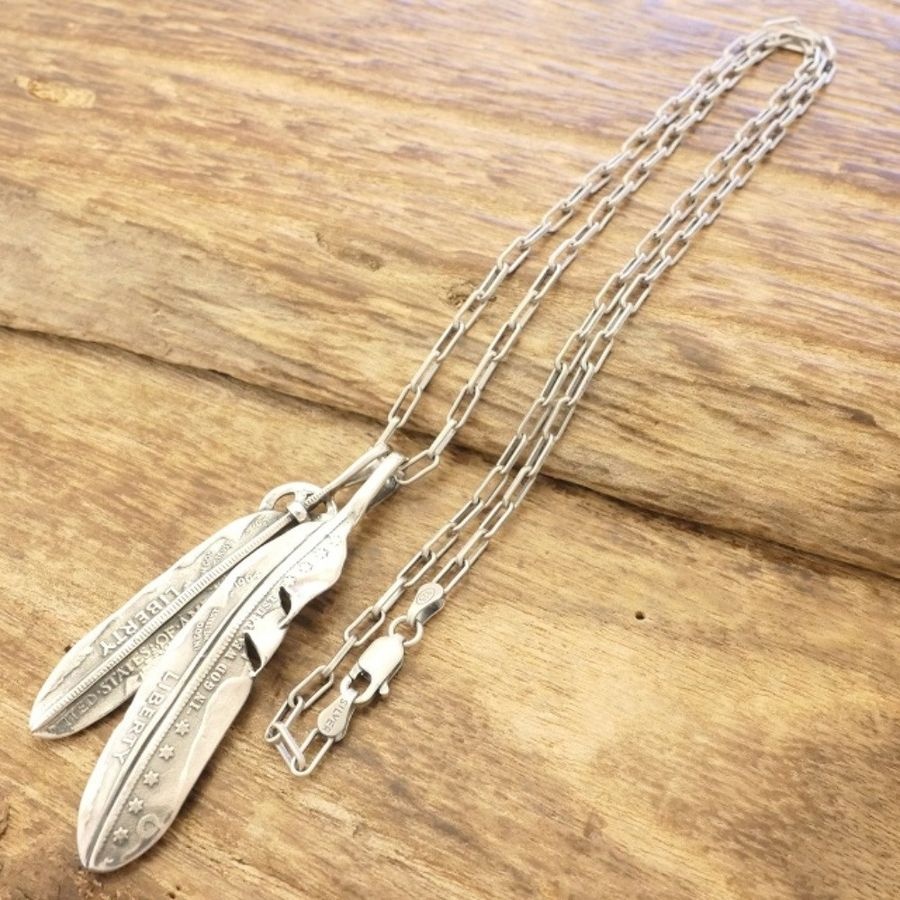 노스웍스 나바호족 페더 터키석 코인 실버 목걸이 N-532