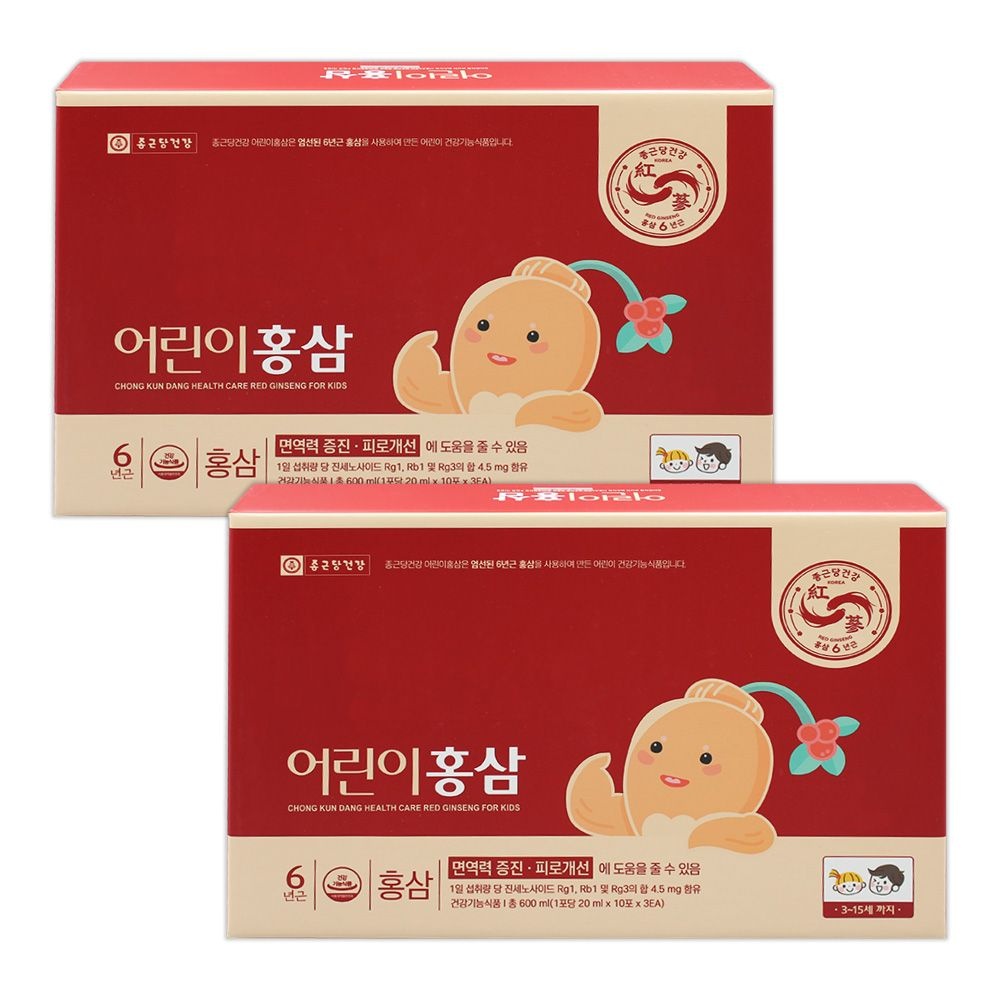 [온누리상품] 종근당건강 어린이홍삼 20ml X 30포 2박스
