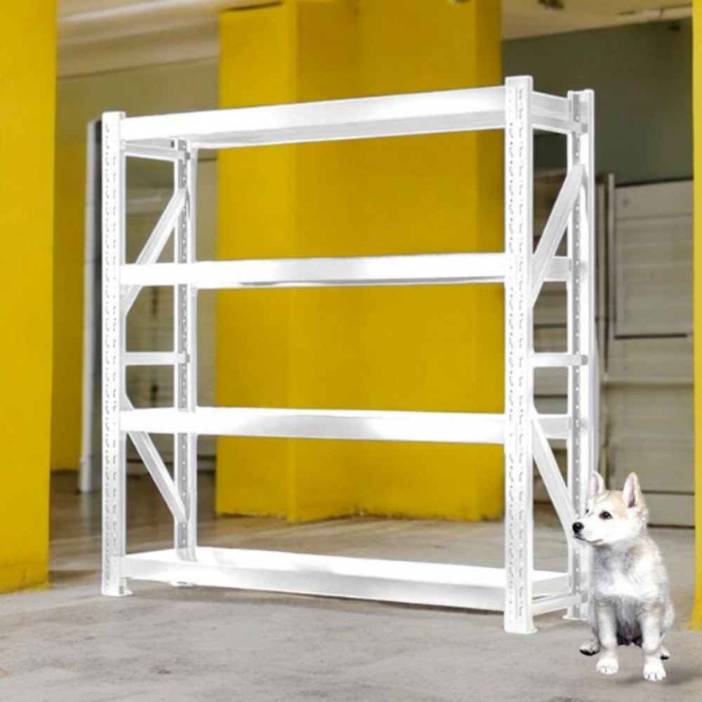 철제 선반 가로1M X 높이2M 스피드랙 조립식 컷팅 앵글 대형 중량랙 4단 제작 무볼트 경량