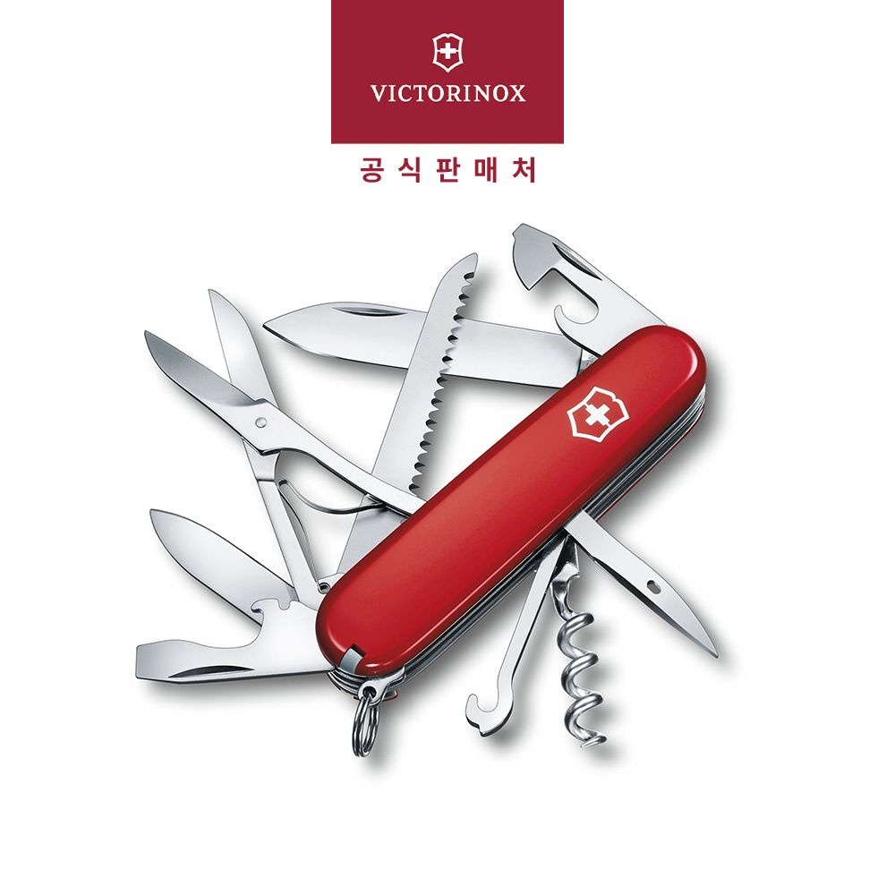 빅토리녹스 헌츠맨 91mm 스위스 아미 나이프 무게 97g 15가지 기능 맥가이버 캠핑 멀티툴 1.3713