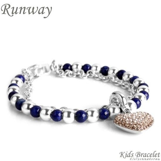 클루아조네코리아 키즈 팔찌 실버 젬스톤 스와로브스키 Runway 9