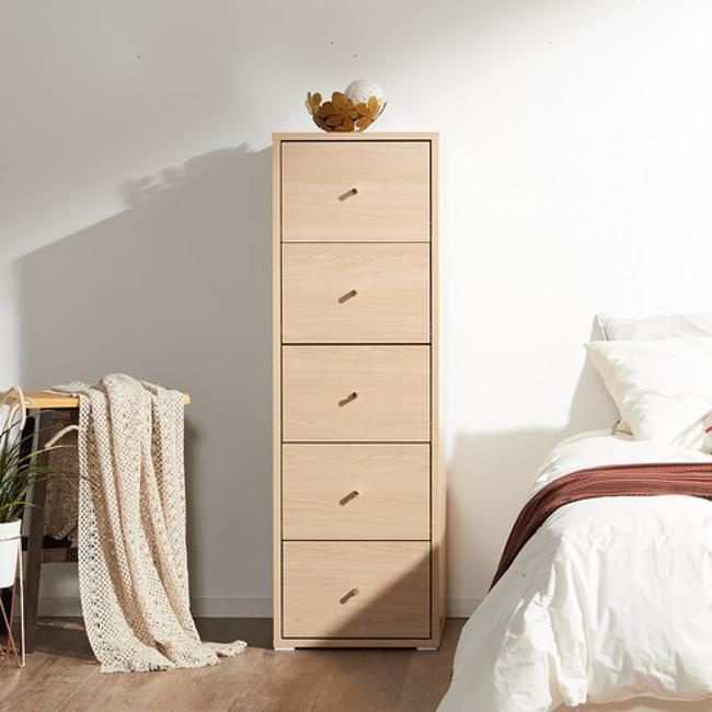 머스트4005단서랍장방문설치 아카시아 5단