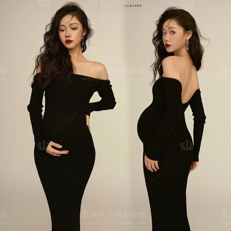 만삭 사진 옷 임산부 셀프 의상 화보 니트 예쁜 임부복 우아한 임신 촬영 프렌치 주수 사진옷
