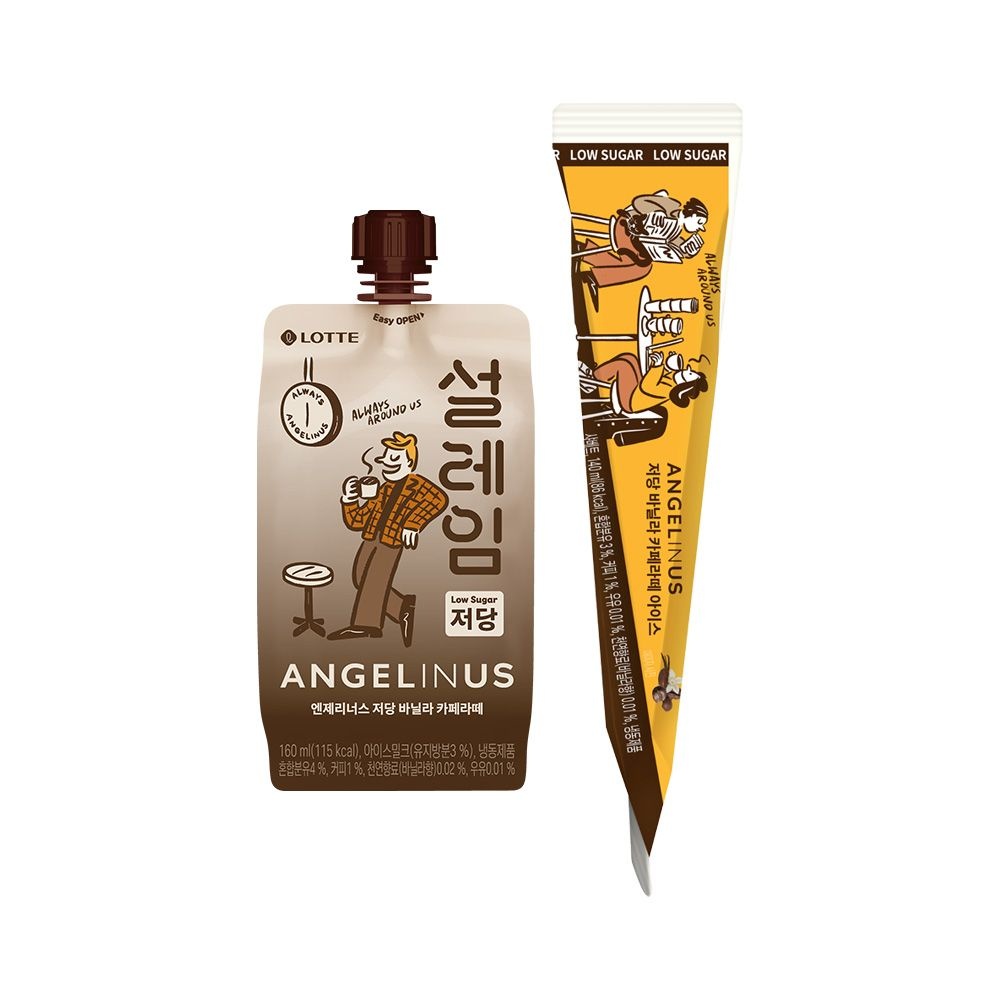 롯데웰푸드 엔제리너스 저당 바닐라 카페라떼 아이스 2종 24개 (설레임12+펜슬12)