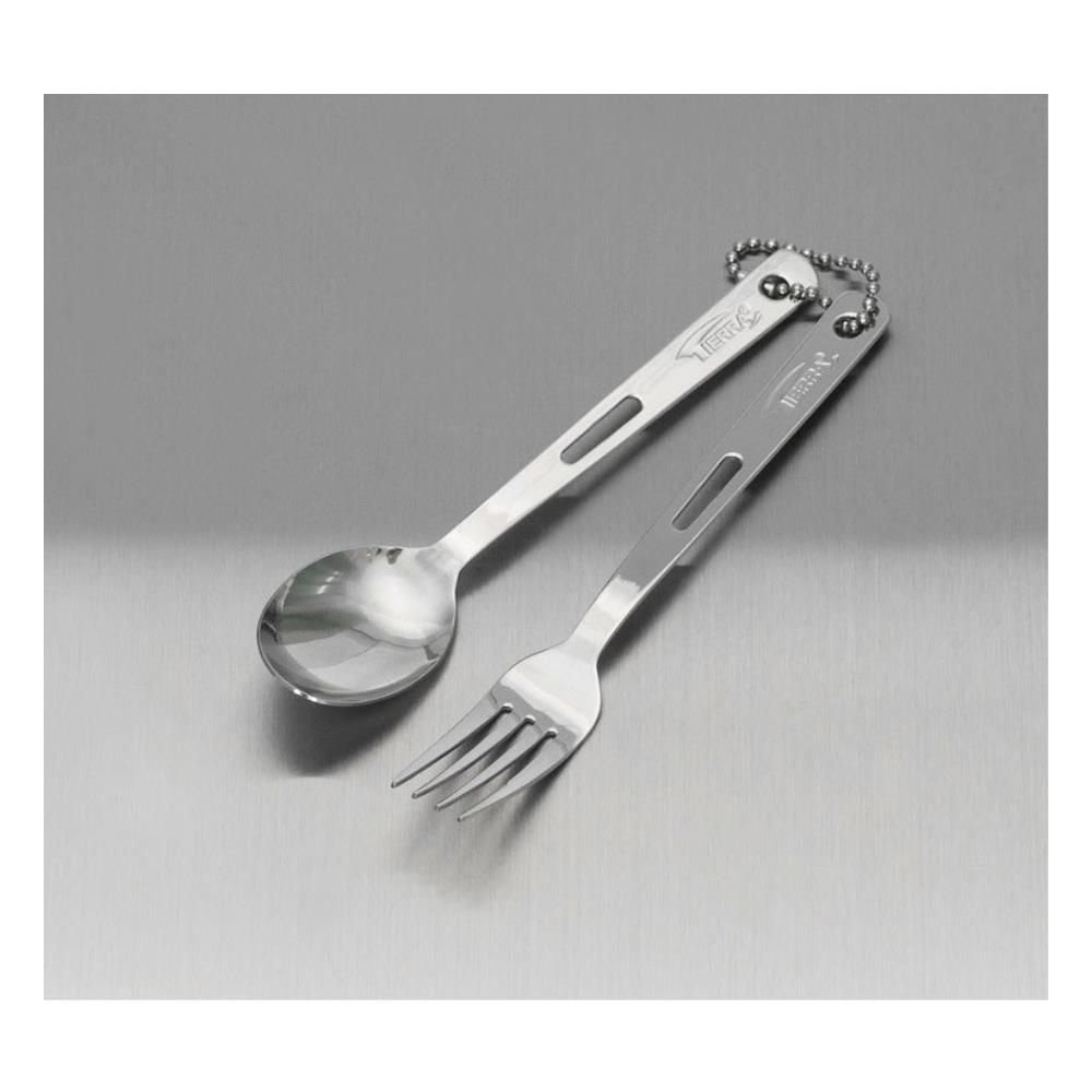 MRO 협력사 국산 나홀로 캠핑 낚시 연결형 스텐 포크 숟가락 세트 가족여행