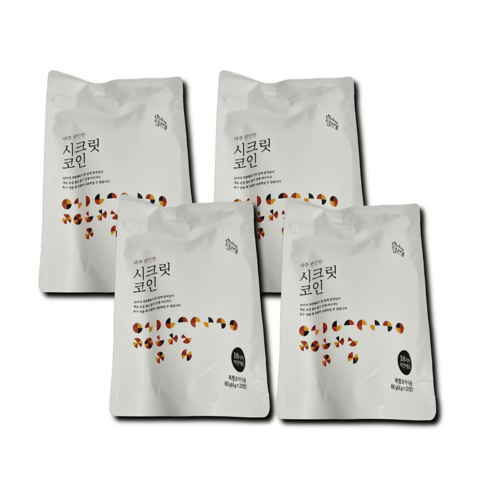 시크릿 육수 코인 편안한 4팩 한알 자연 백년 고체 명장 동전 천연 조미료