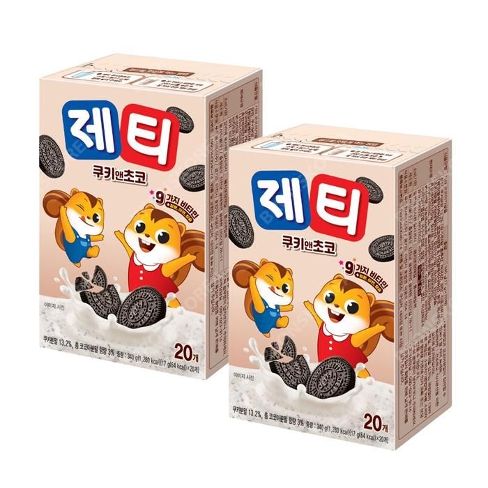 동서식품 동서 제티 쿠키앤쵸코 20T X 2개 쿠앤크 초코렛맛 초코