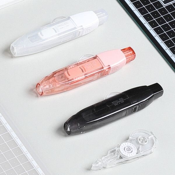 아날로그 광촉매 수정 테이프 10M 노크식 펜타입 디자인 문구