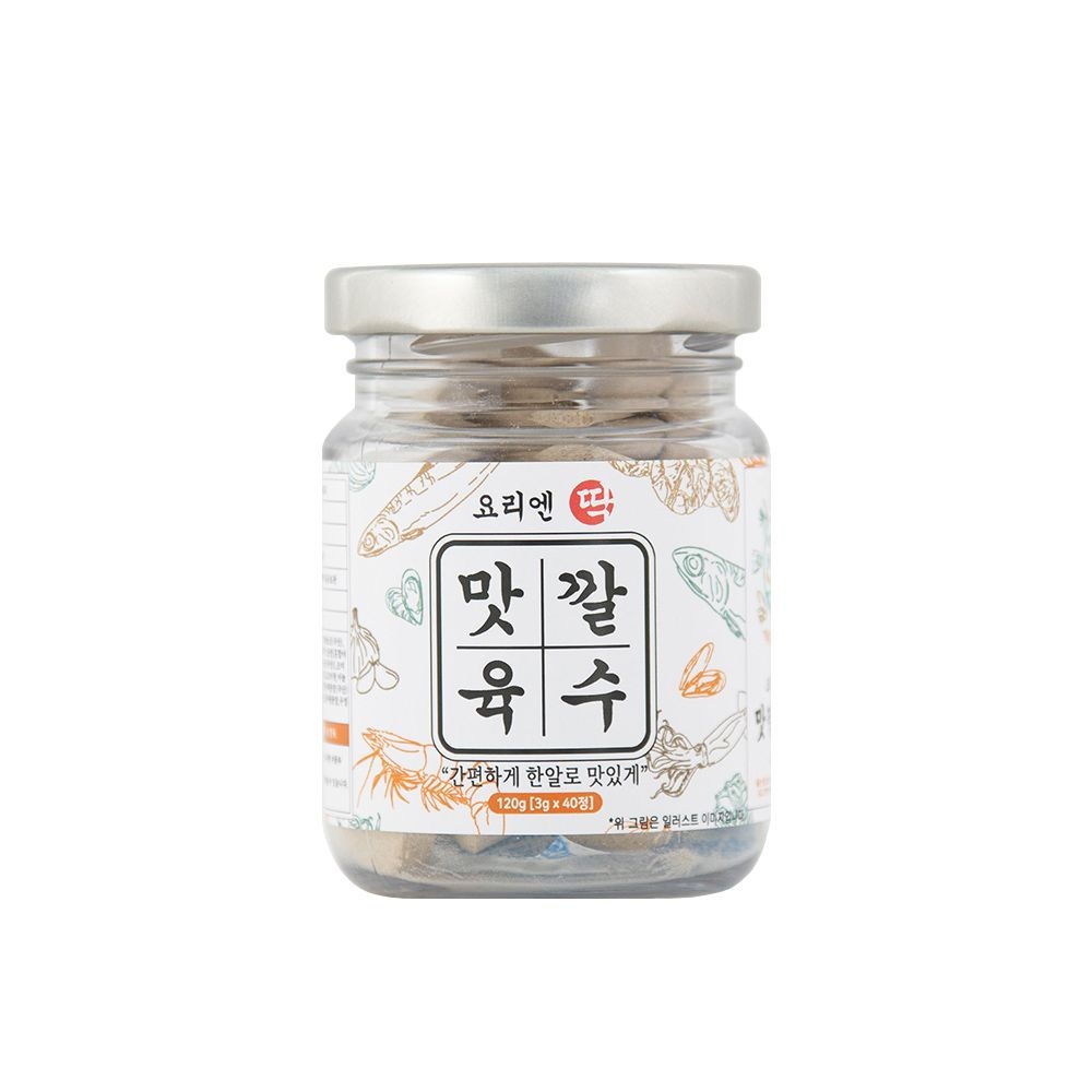 [롯데백화점]  요리엔 딱 맛깔육수 멸치해물맛 120g (3g x 40정) 코인 육수 한알 LE1216739361