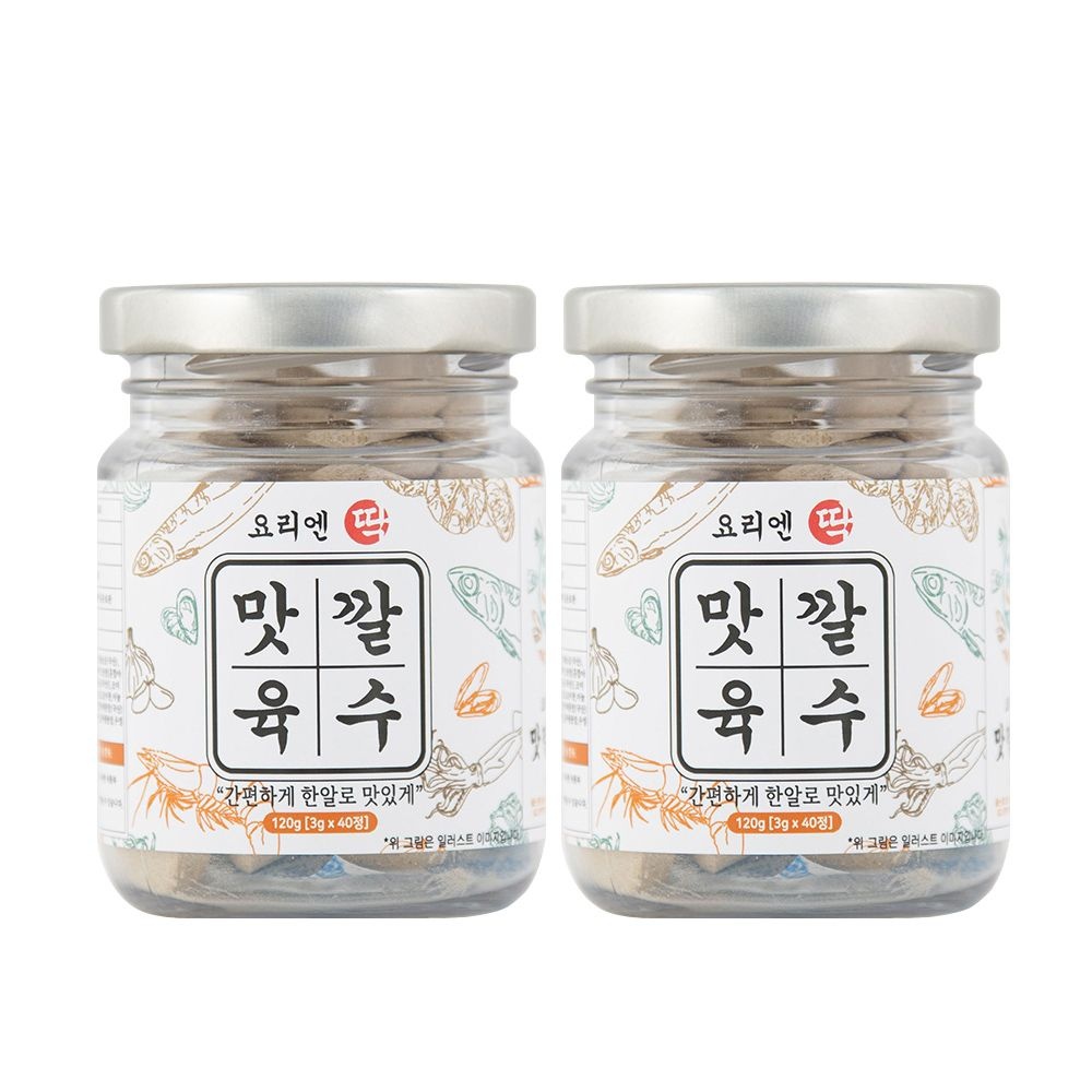 [롯데백화점]  요리엔 딱 맛깔육수 멸치해물맛 120g (3g x 40정) x2 코인 육수 한알 LE1216739363
