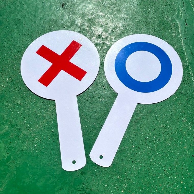 또담아수입 OX 양면퀴즈판 2개 1세트 행사 이벤트 워크샵 체육대회 정답도구