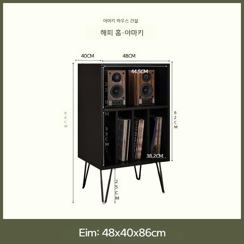 리파인직구협력업체 [해외] 오디오장식장 LP플레이어 턴테이블 LP수납 스피커 레트로 우드 빈티지가구 빔프로젝터 선반